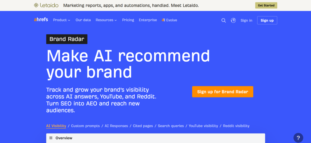 Ahrefs Brand Radar